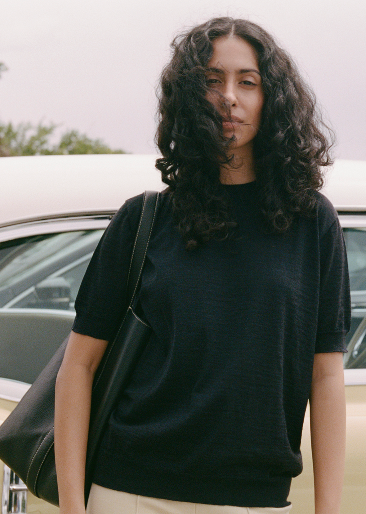 Memphis C-Neck Sweater — Dark Navy Melange