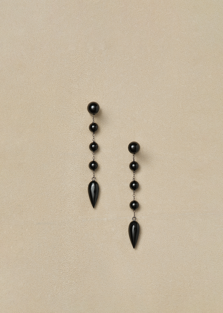 Small Onyx Phoenician Earrings