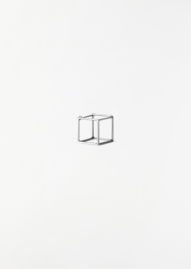 White Gold Square Earring 10