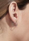White Gold Square Earring 10
