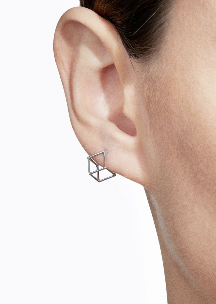 White Gold Square Earring 7