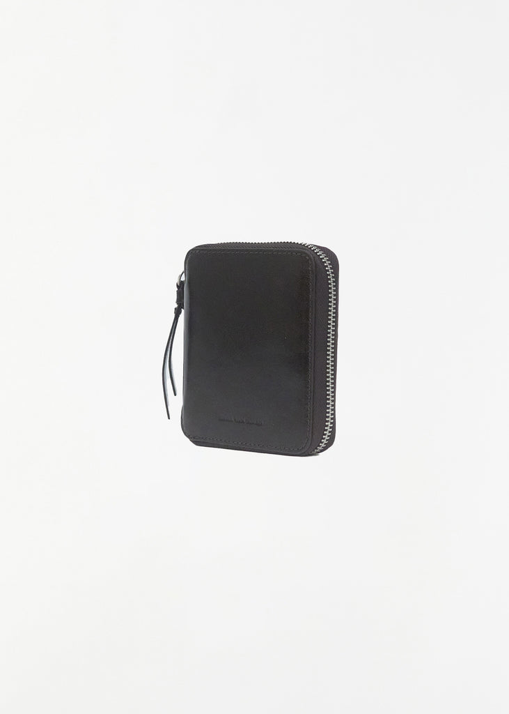 Calfskin Zip Around Wallet — Dark Grey