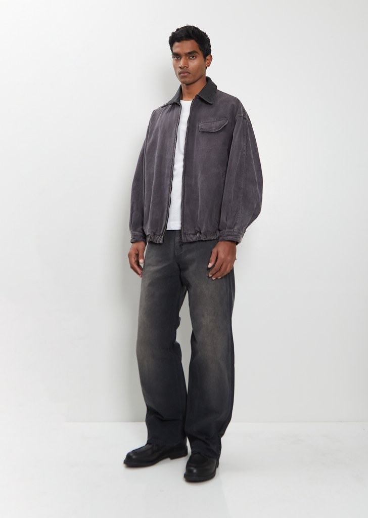 Whip Chord Vintage Zip Jacket — Black