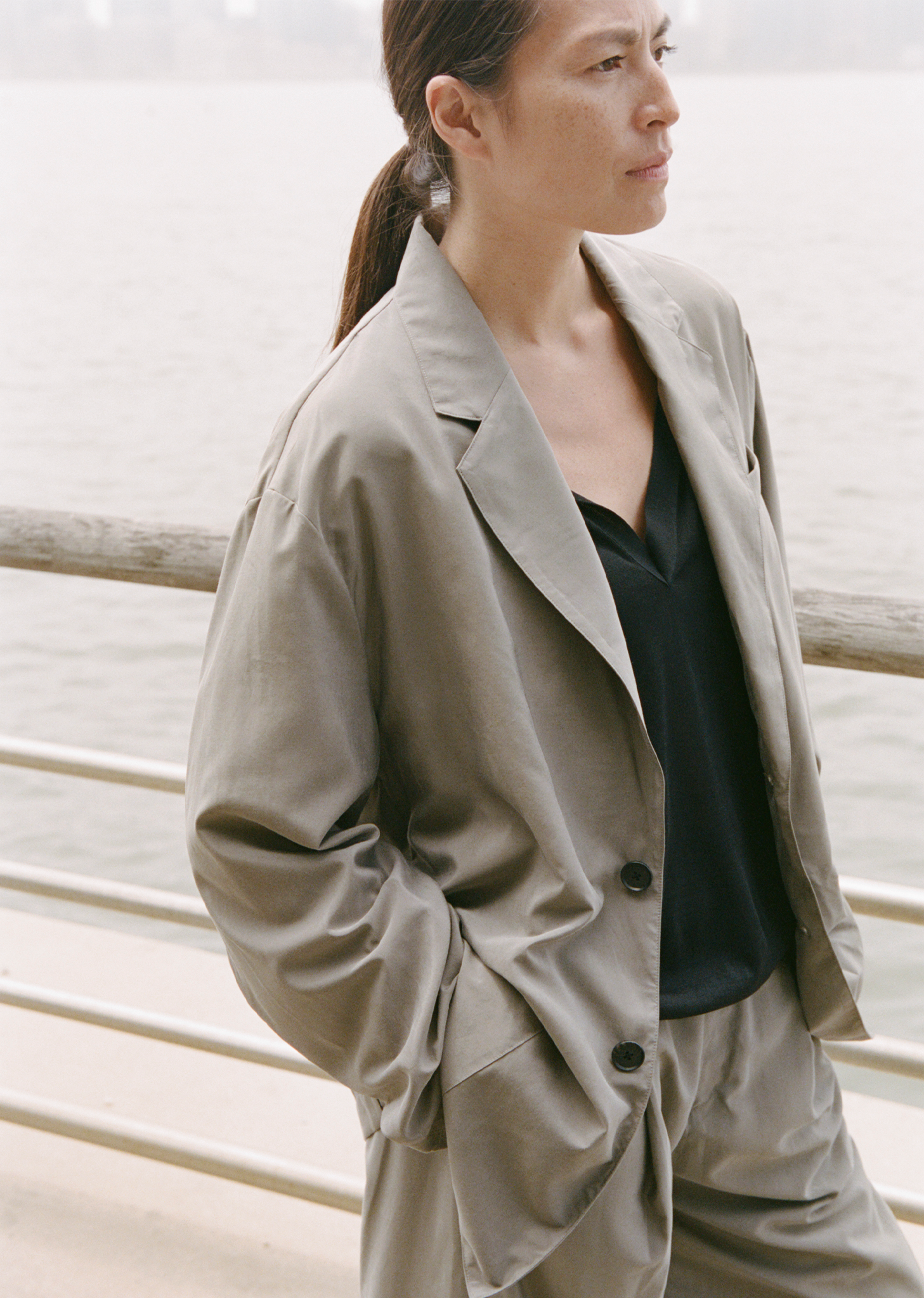 Technical Silk Single Breasted Jacket – La Garçonne Technical Silk Single Breasted Jacket – La Garçonne