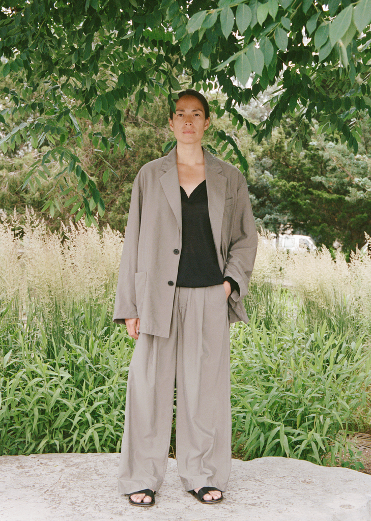 Technical Silk Wide Easy Trousers