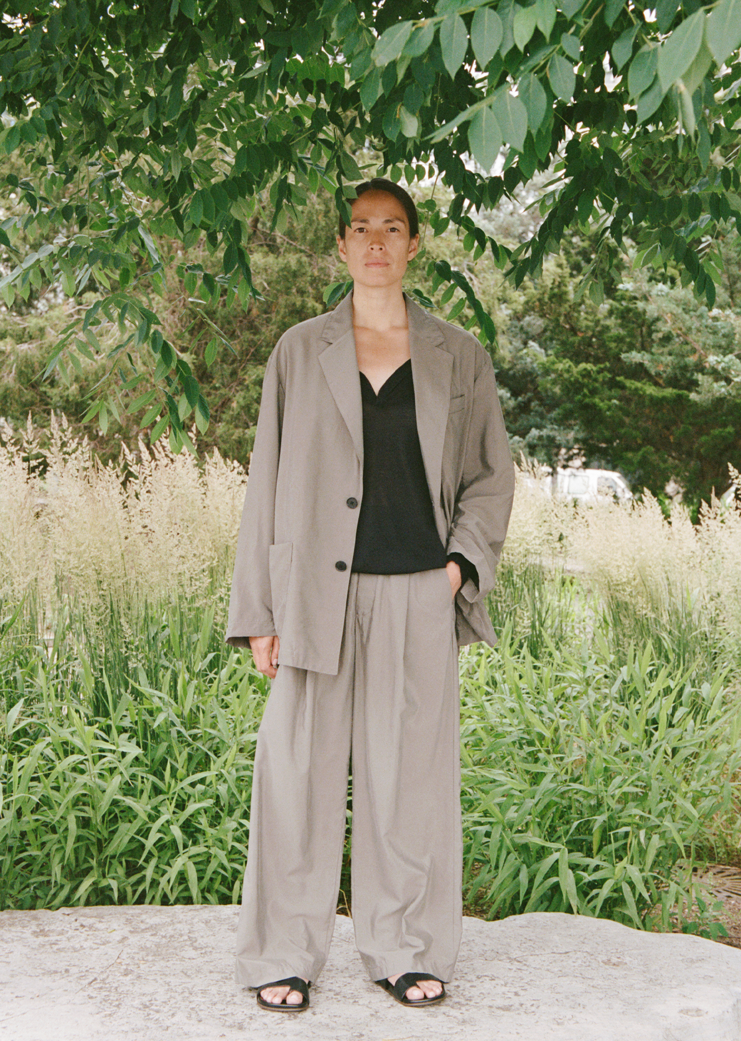 Technical Silk Wide Easy Trousers – La Garçonne Technical Silk Wide Easy Trousers – La Garçonne