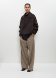 Wool Silk Oversized Double Breast Blouson