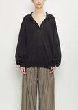 Wool Silk Knit Skipper Long Sleeve