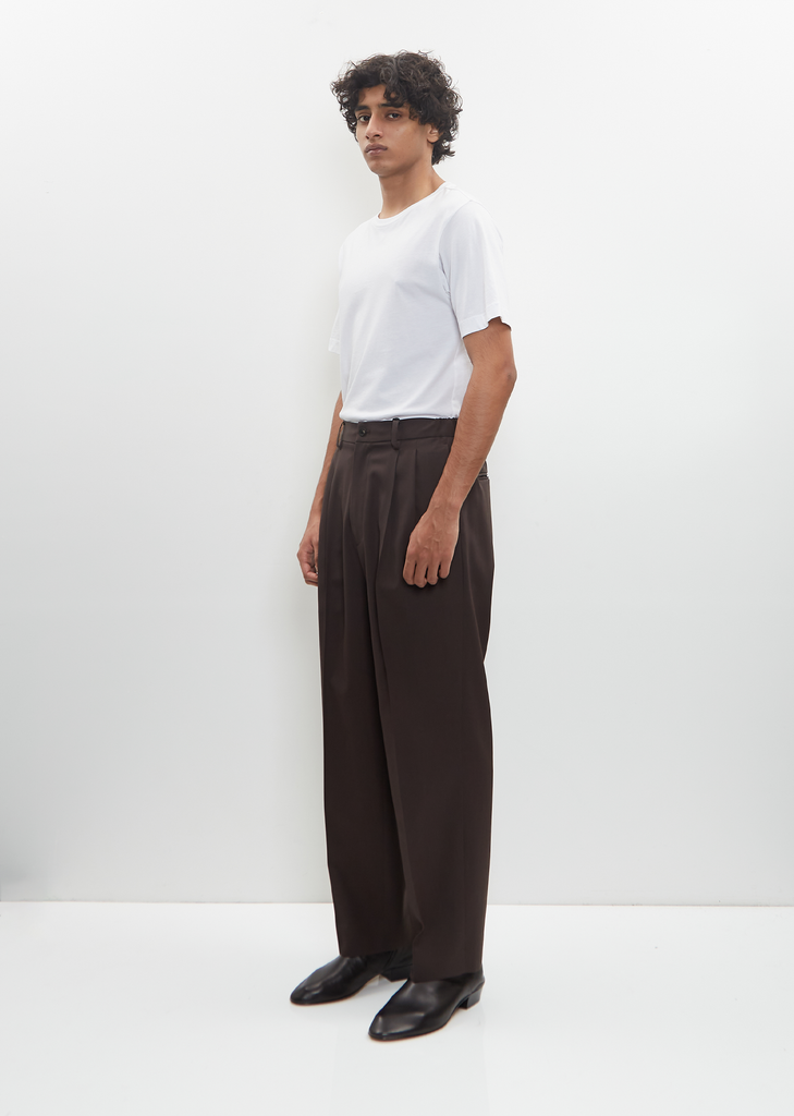 Two Tuck Easy Trousers — Grey Khaki