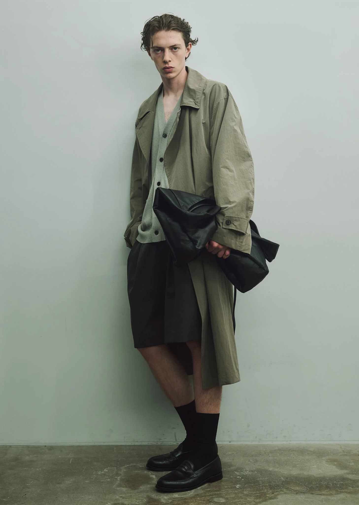 Windproof Nylon Double Breasted Coat – La Garçonne Windproof Nylon Double Breasted Coat – La Garçonne