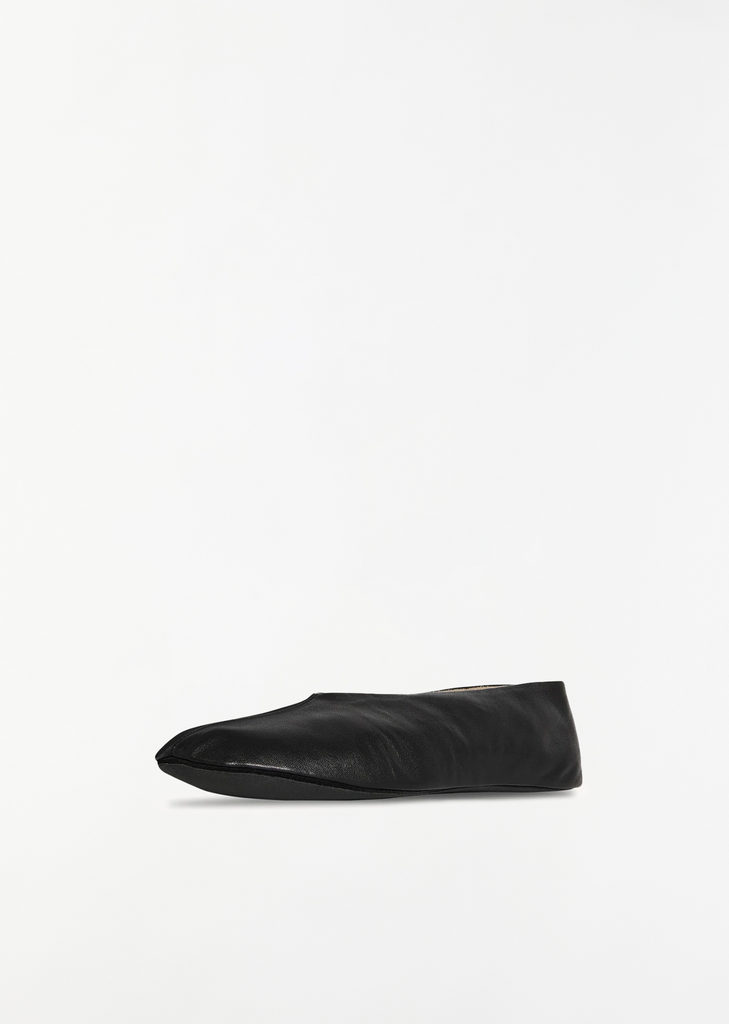 Stella Leather Slipper — Black