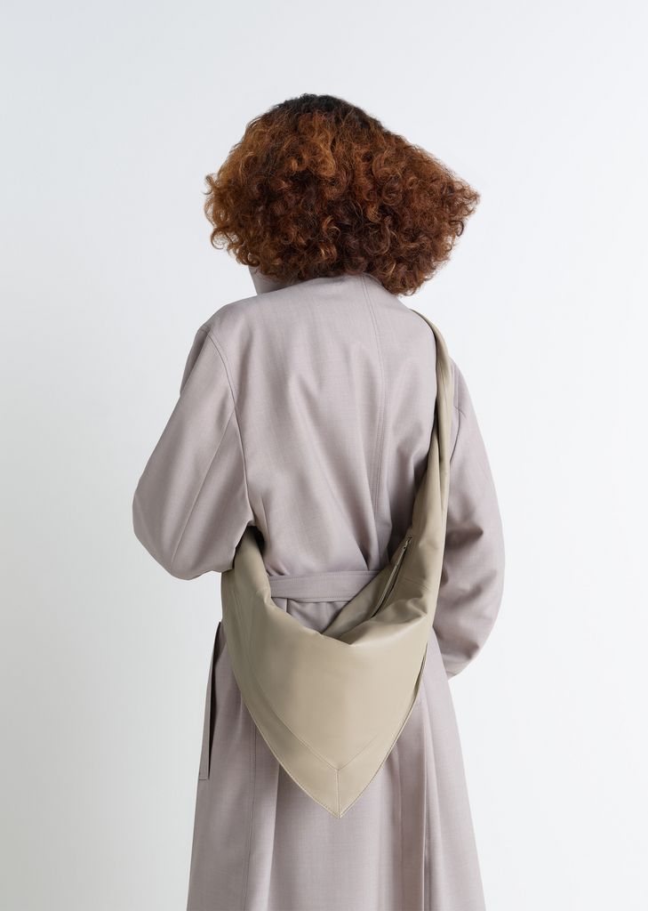 Scarf Leather Bag, Small — Stone