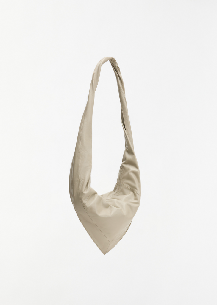 Scarf Leather Bag, Small — Stone