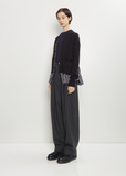 Cotton Poplin x Knit Cardigan