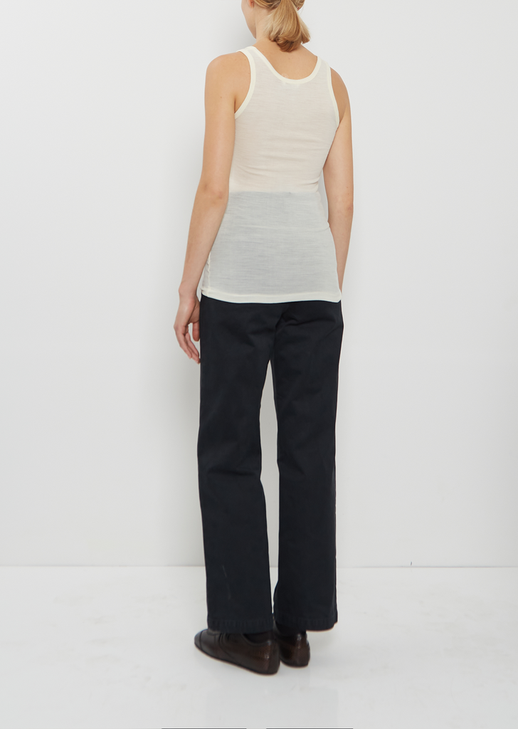 Wool Silk Soft Rib Tank — Ivory