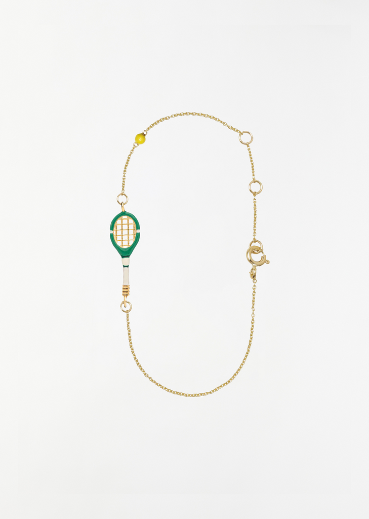 Tennis Pelota Enamel Bracelet — Pistachio Green