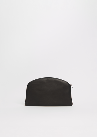Round Compact Leather Pouch