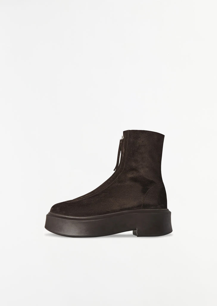 Zipped Suede Boot