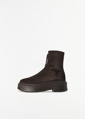 Zipped Suede Boot