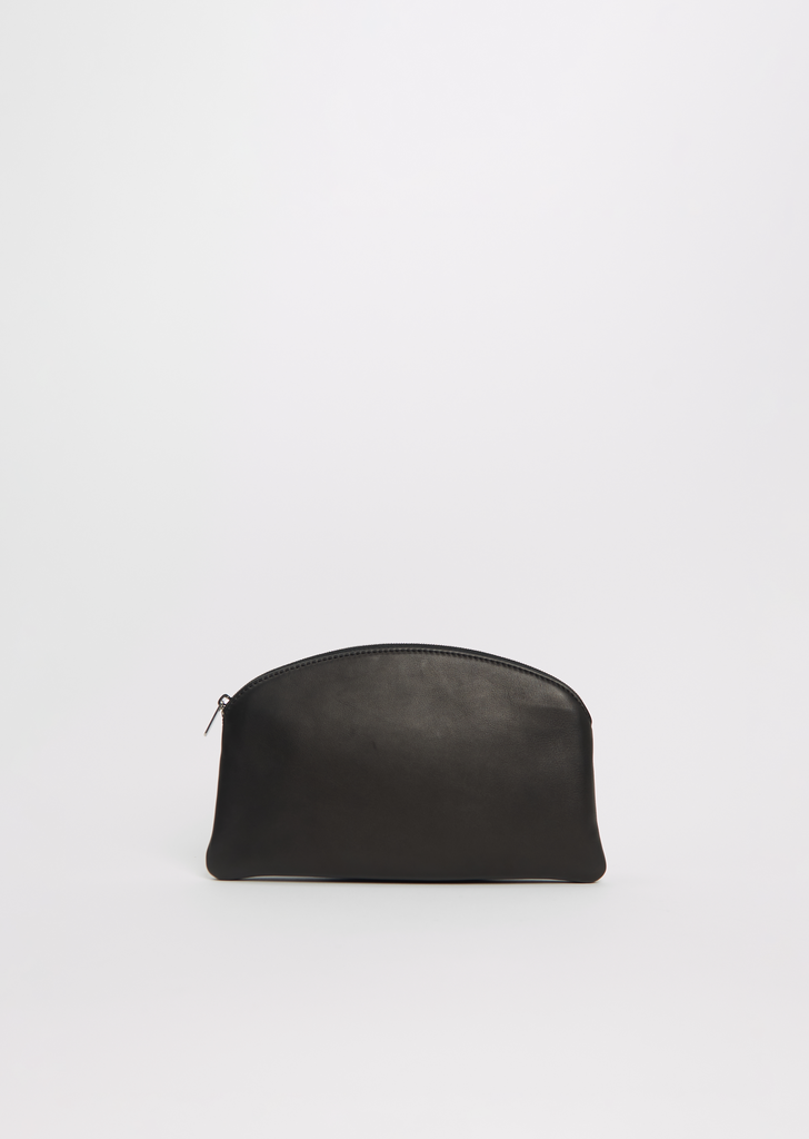 Round Compact Leather Pouch