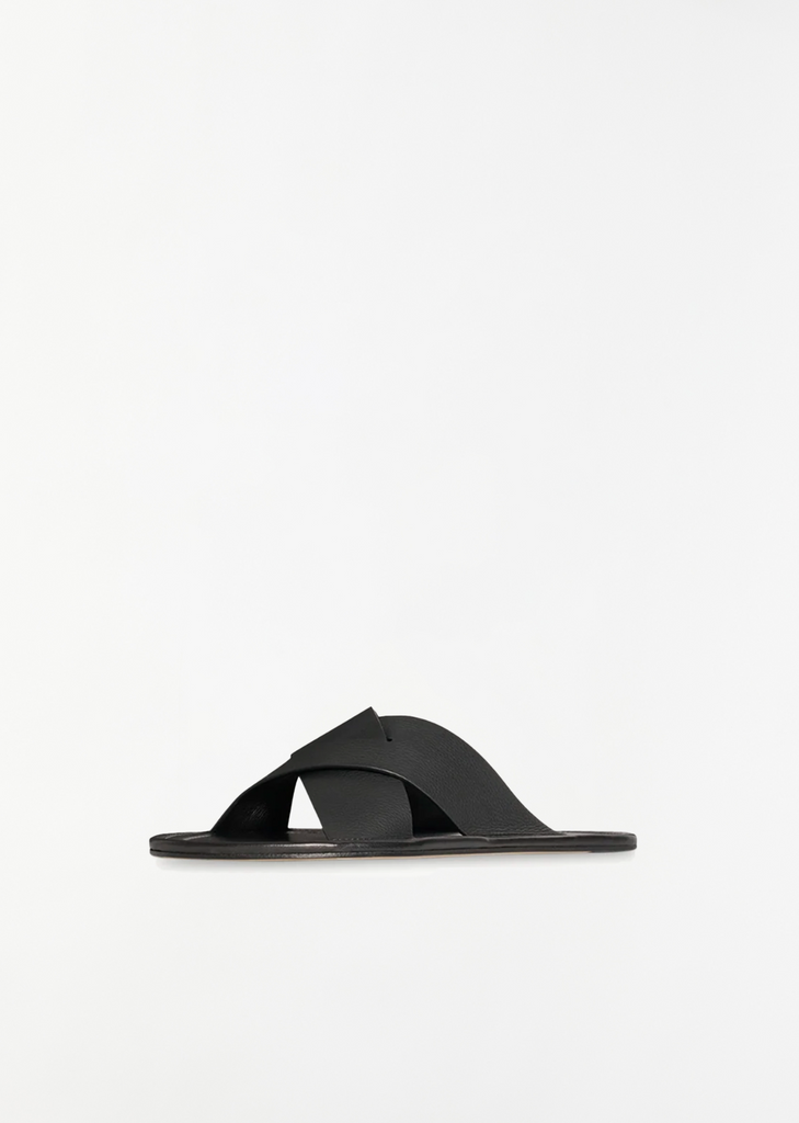 Malick Leather Cross Slides