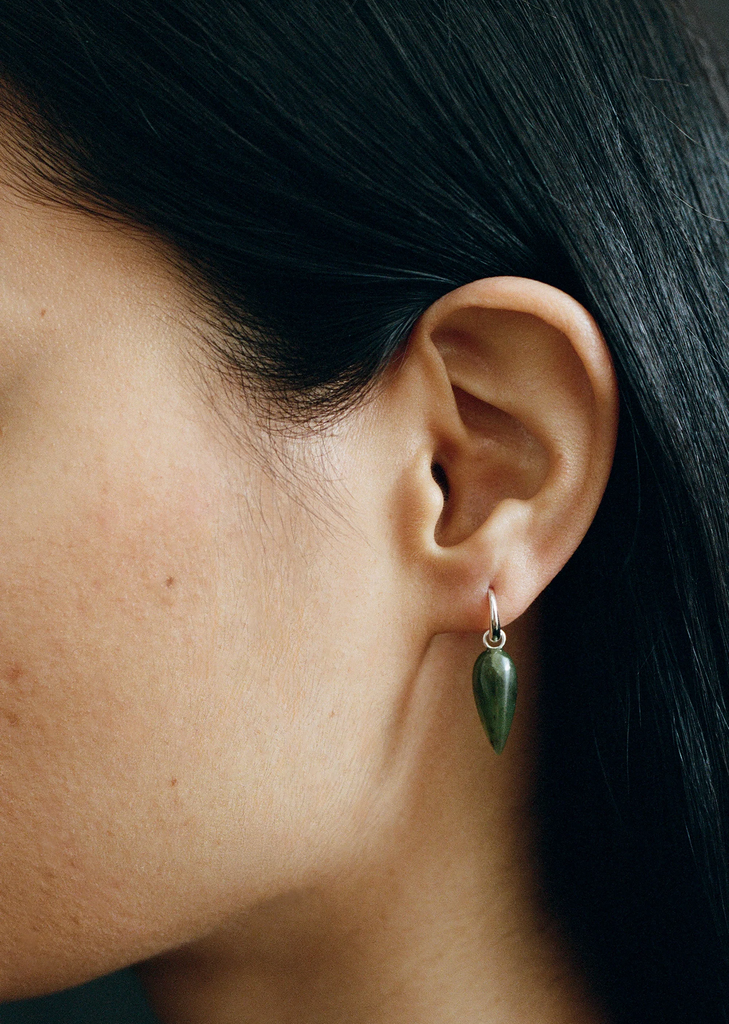Jade Tiny Spear Hoops