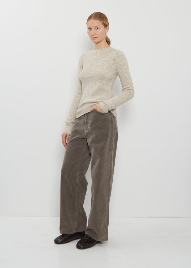 Cashmere Melange Sweater  — Top Gray Beige