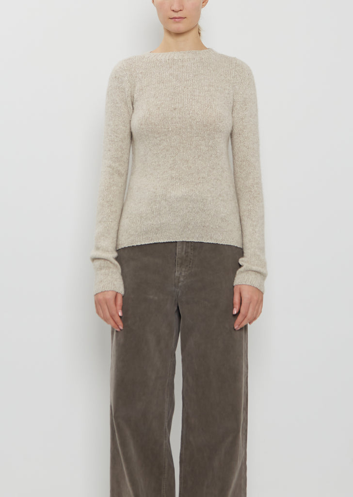 Cashmere Melange Sweater  — Top Gray Beige