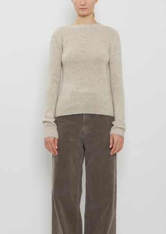 Cashmere Melange Sweater  — Top Gray Beige
