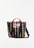 Medium Printed Shopper Bag — Bordeaux Stripe