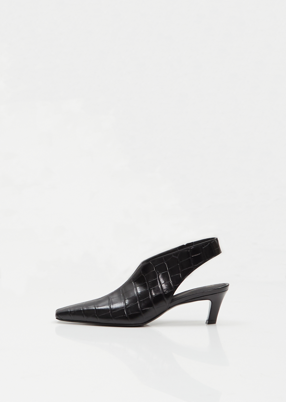 Mid Heel Croco Slingback – La Garçonne