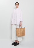 Leather Tote Bag, Small — Sand