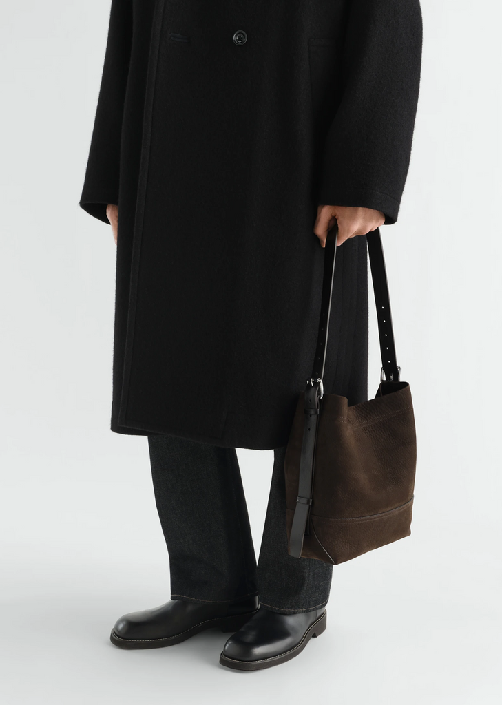 Belted Suede Tote, Small