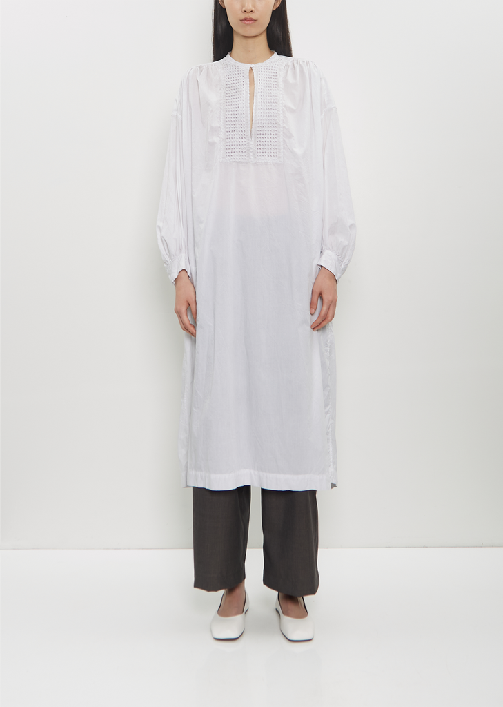 Cotton Lace Surplice Dress