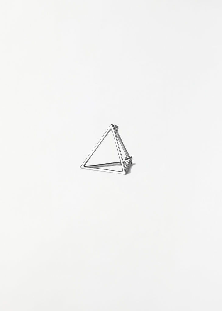 White Gold Triangle Earring 15