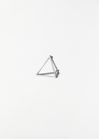 White Gold Triangle Earring 15
