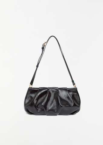 Shoulder Leather Cloud Bag — Turquoise