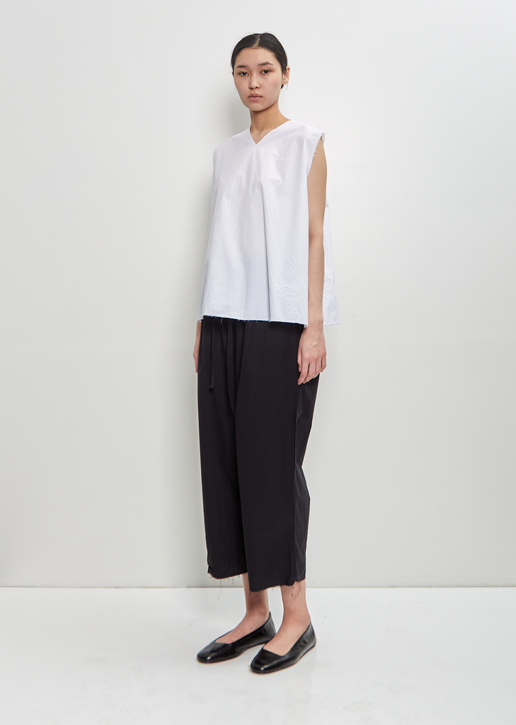 Paper Cotton Cropped Pants OE — Black