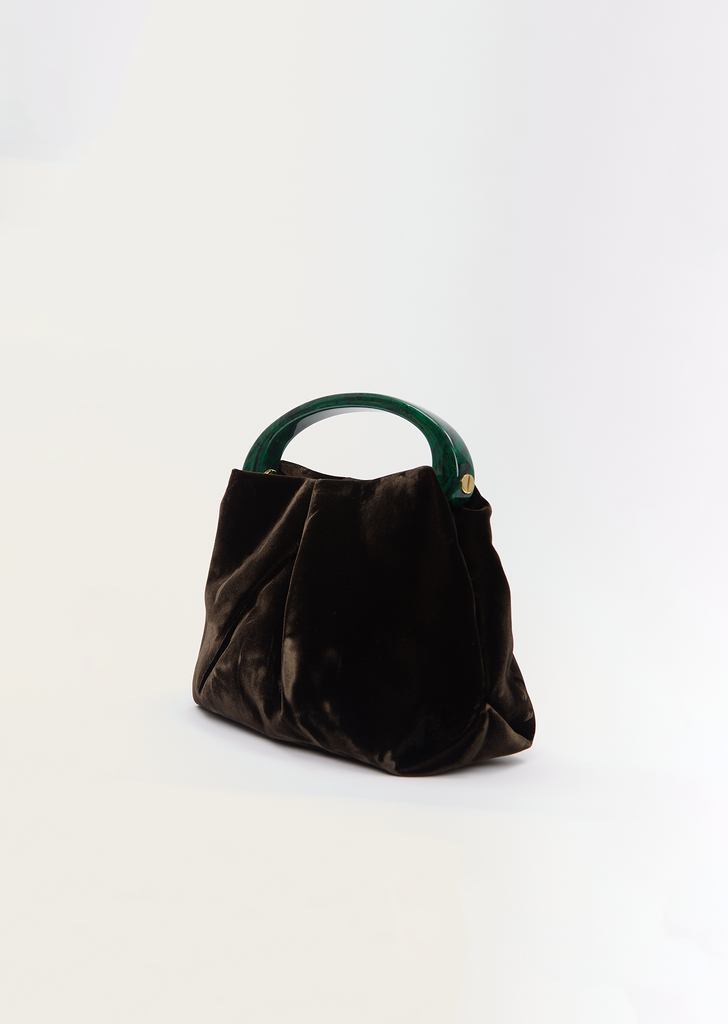 Velvet Crossbody Crisp Bag — Dark Brown