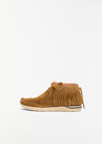 Suede Lace-Up Boots — Light Brown