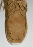 Suede Lace-Up Boots — Light Brown
