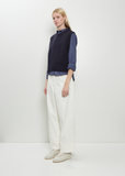 Chunky Pullover Merino Wool Vest — Rich Navy
