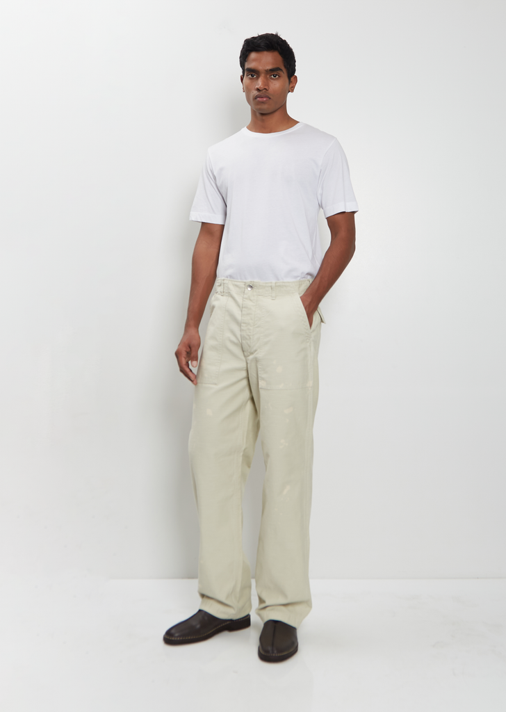 Washed Baggy Bleached Baker Pants — Dusty Ivory