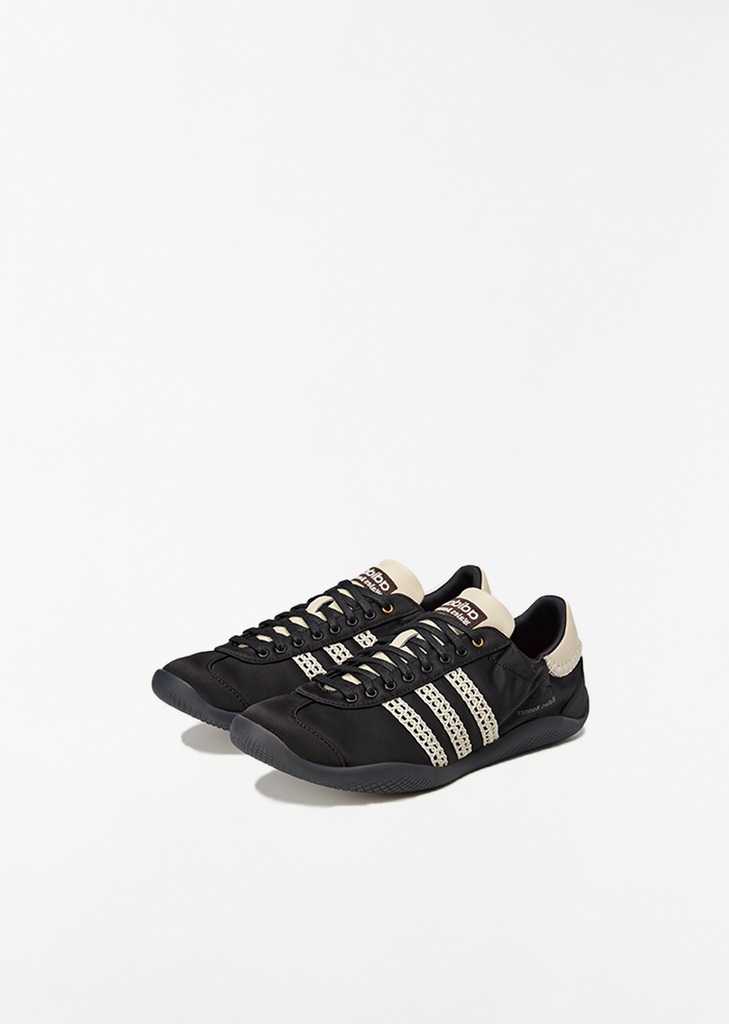 Karintha Lo Satin Sneaker — Core Black / Cream White