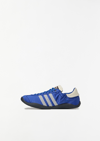 Karintha Lo Satin Sneaker — Cream White / Blue Quartz