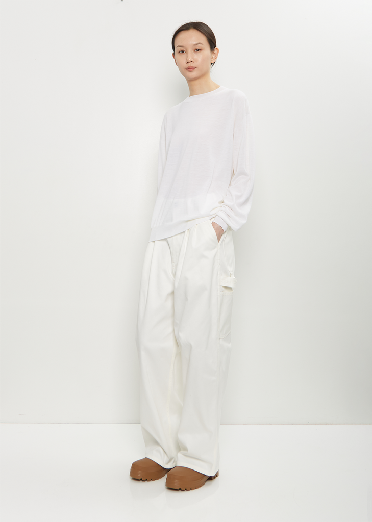 Muscat Wool Crewneck Pullover — Off White