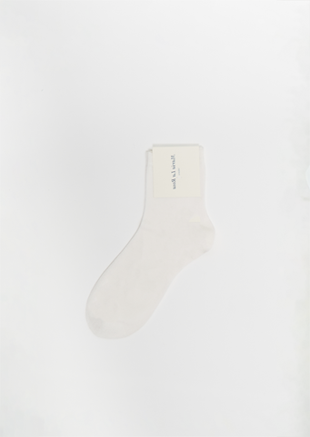 Silk Blend One Ankle Socks — Ecru