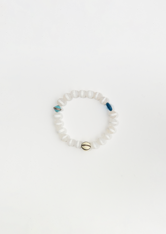 White Agate Stripe Beaded Bracelet 6