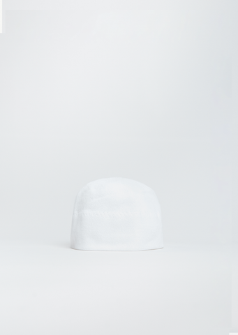 Double Edge Cotton ZZ Beanie — White