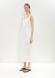 Cotton Linen Gabarine Dress — White